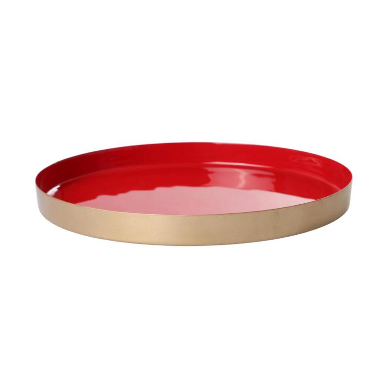 Kerzenteller rot/gold