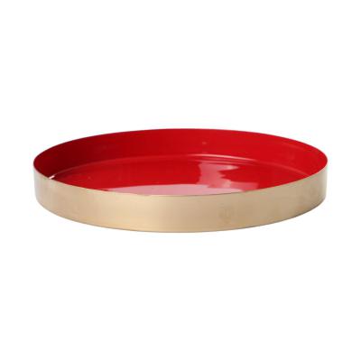 Kerzenteller rot/gold