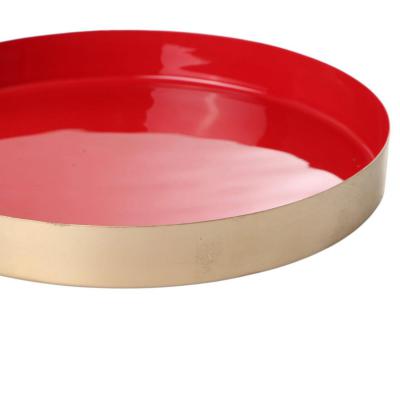 Kerzenteller rot/gold