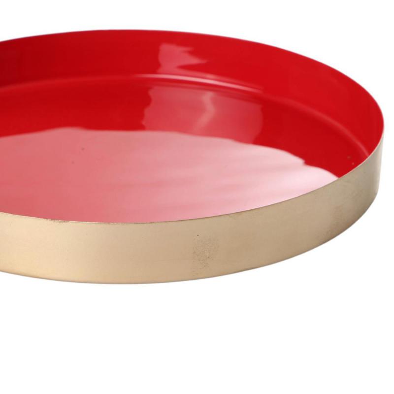 Kerzenteller rot/gold