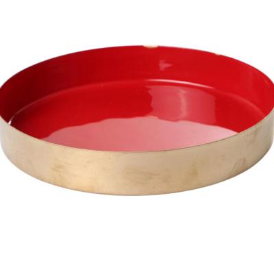 Kerzenteller rot/gold