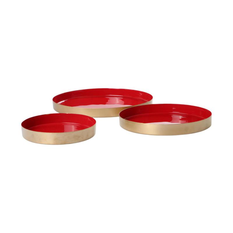 Kerzenteller rot/gold
