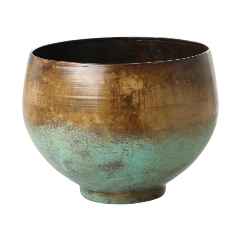 Metall-&Uuml;bertopf Messing oxidiert