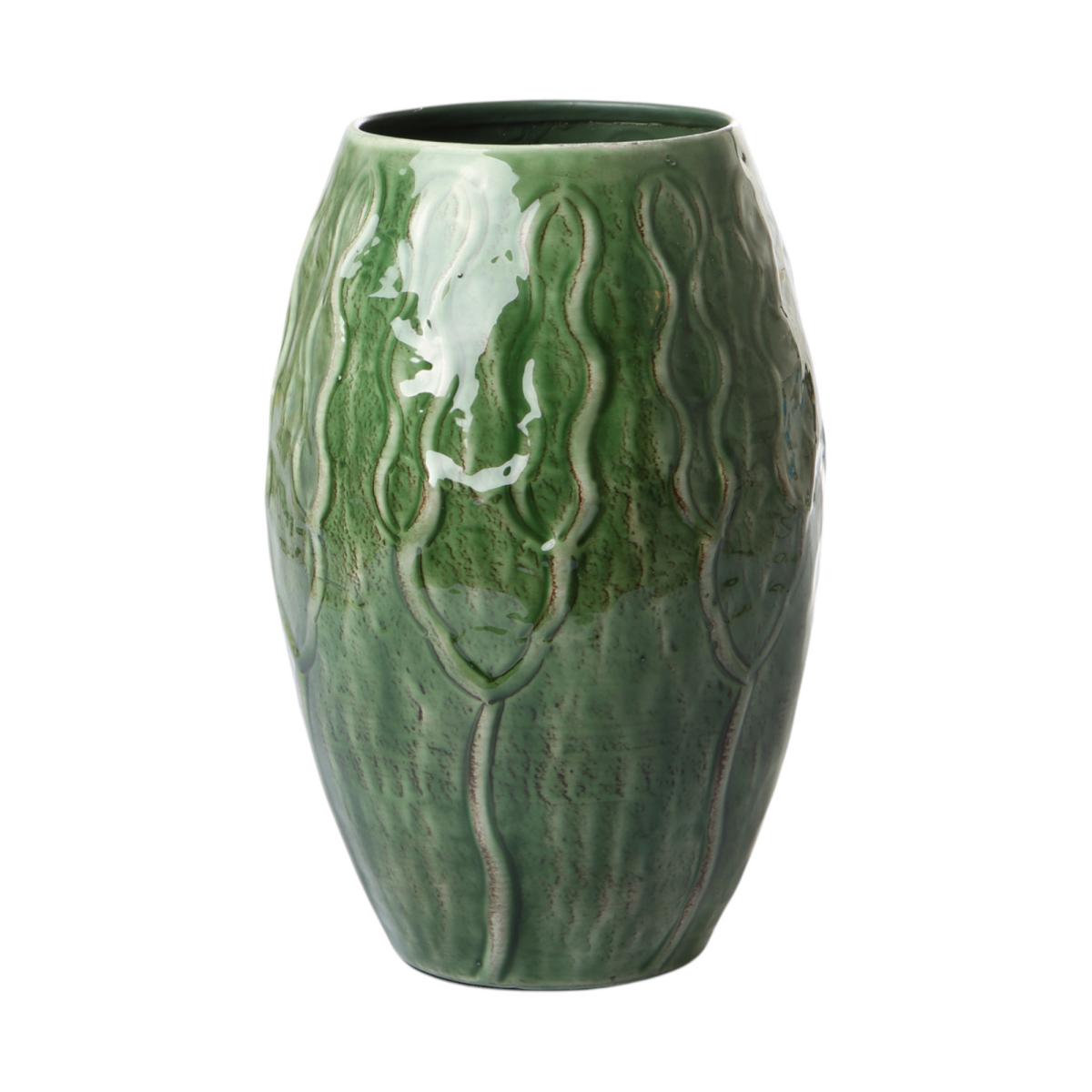 Metall-Vase gr&uuml;n emalliert