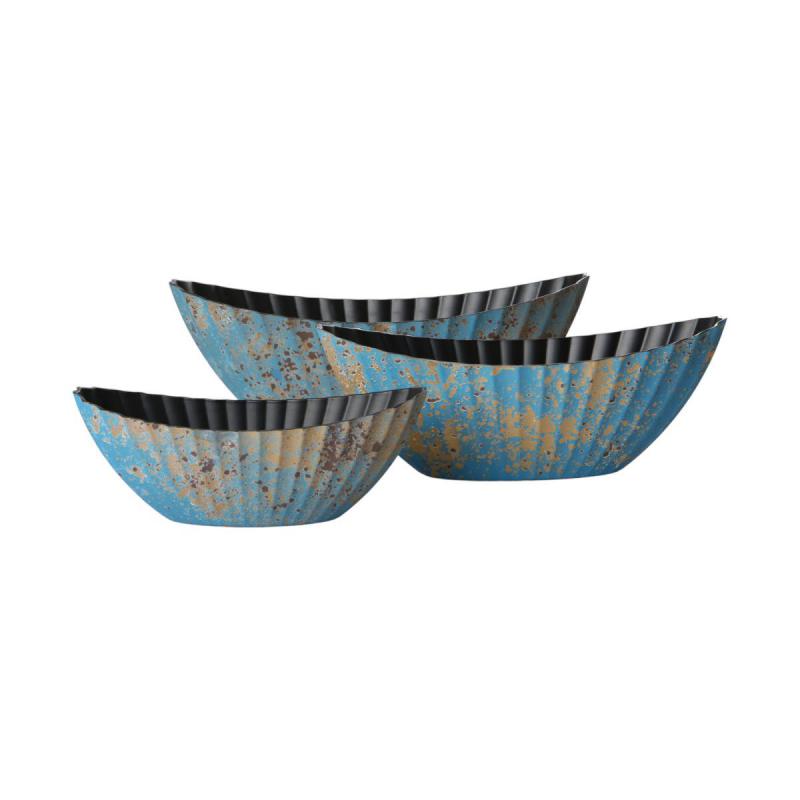 KS-Schalle Schiffform blau/glod Rostoptik