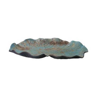 KS-Teller Blattform blau/glod Rostoptik