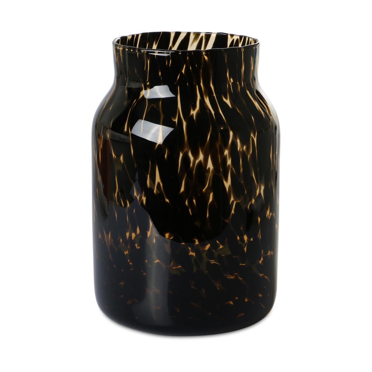 Vase Bernstein mit schwarzen Kroesel