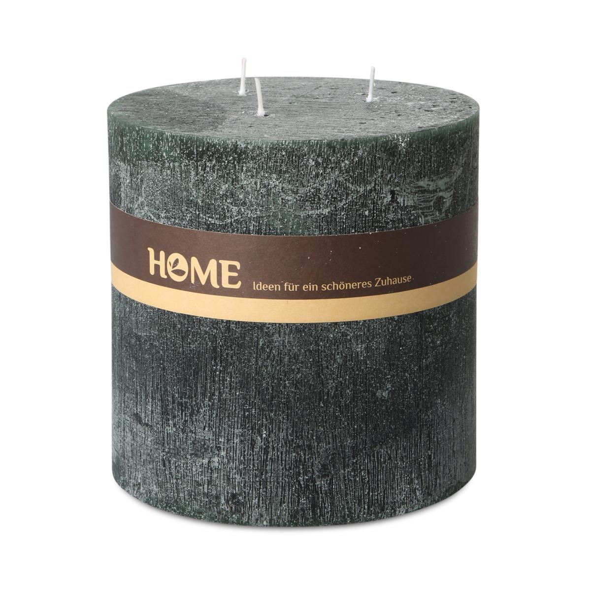 Mehrdochtkerze durchgef&auml;rbt moosgr&uuml;n