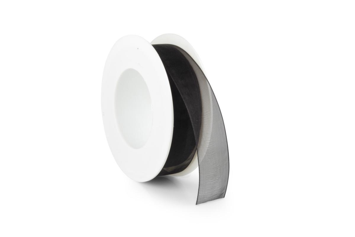 Organza mit Webkante schwarz