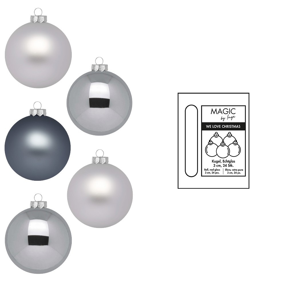 Weihnachtskugel Glas Hazy Grey