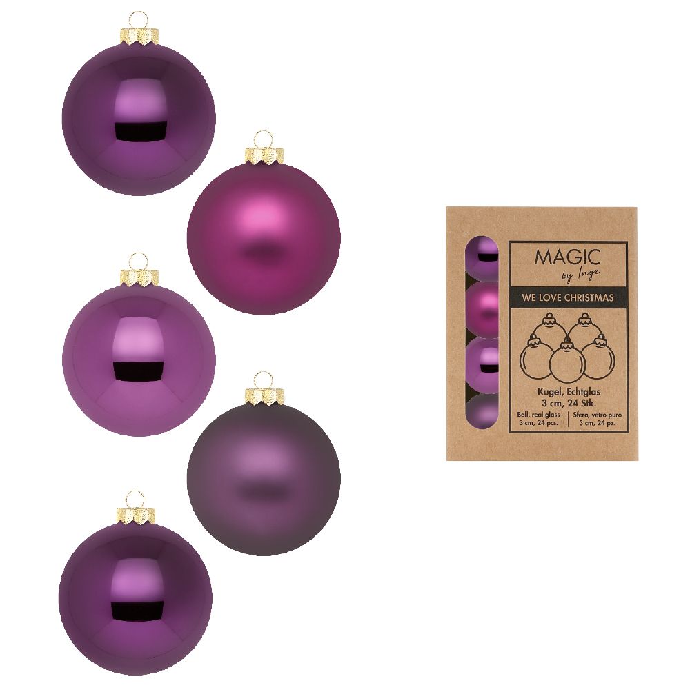 Weihnachtskugel Glas Purple Deluxe