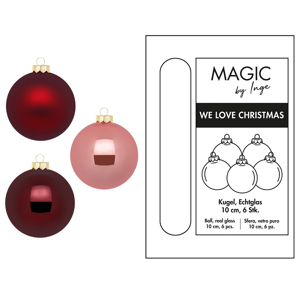 Weihnachtskugel Glas Vintage Rose