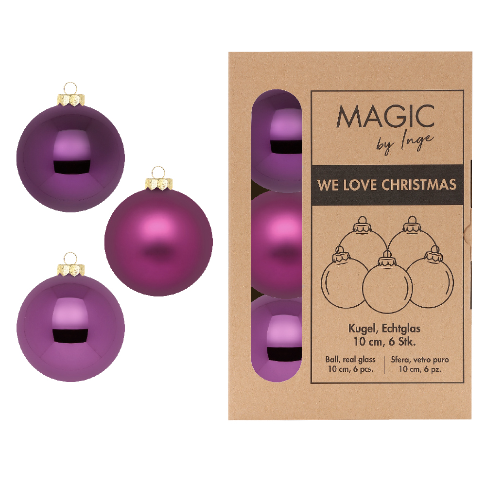 Weihnachtskugel Glas Purple Deluxe
