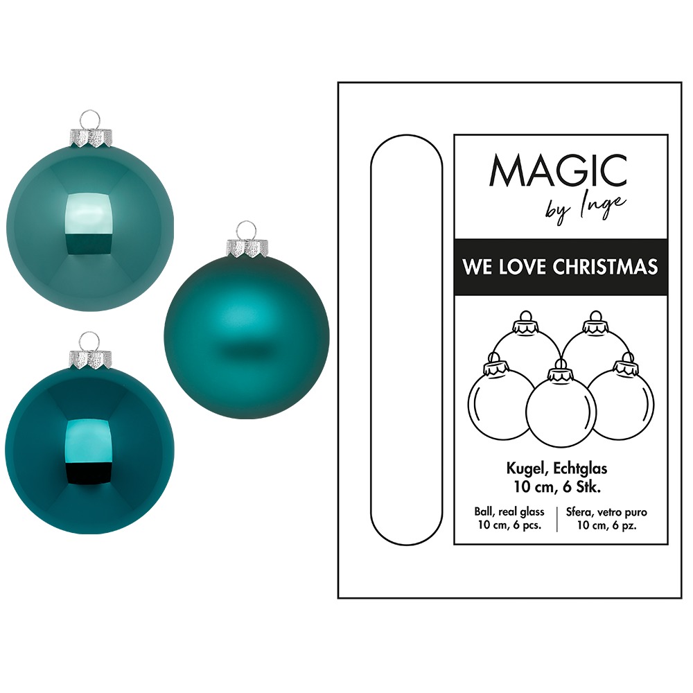 Weihnachtskugel Glas Dark Emerald