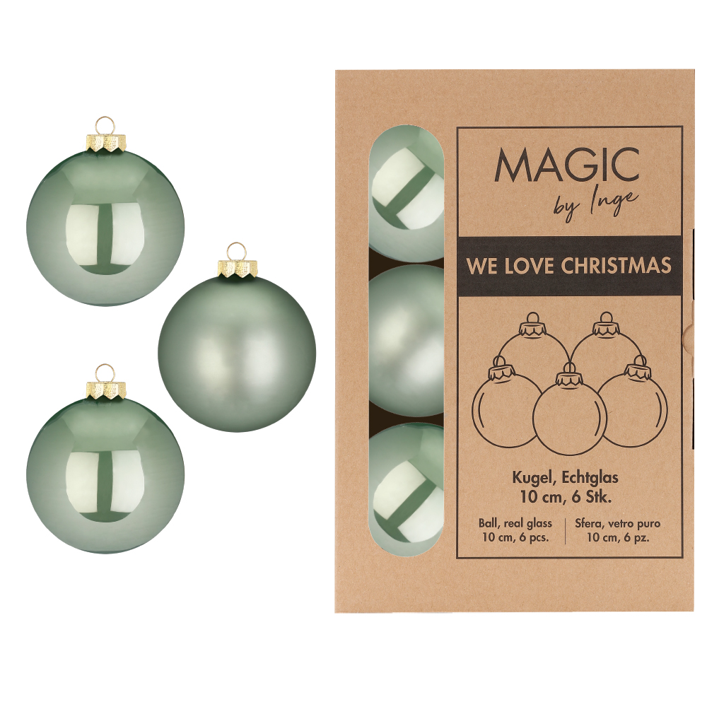 Weihnachtskugel Glas Mild Sage