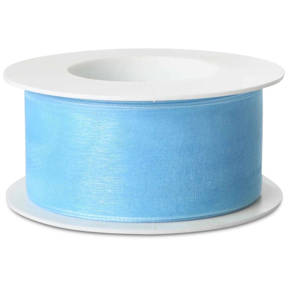 Organza mit Webkante hellblau