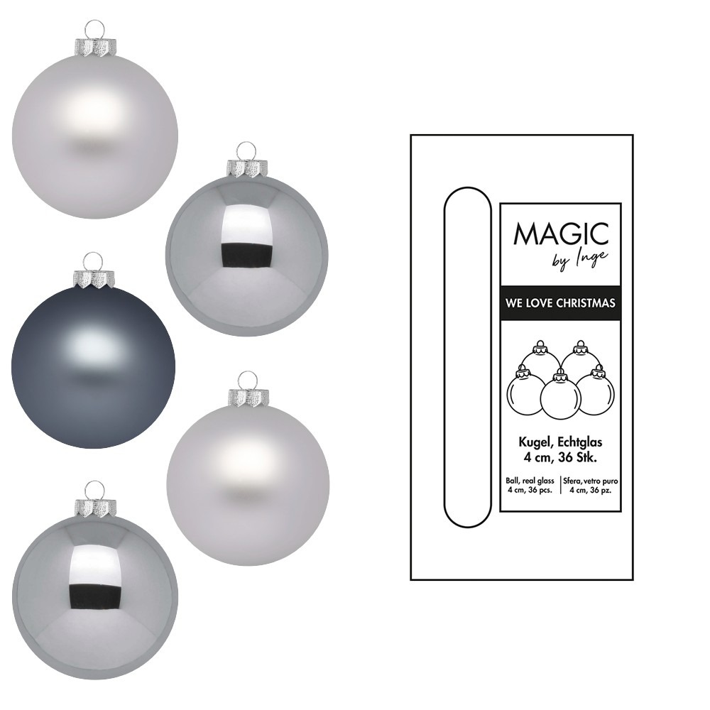 Weihnachtskugel Glas Hazy Grey