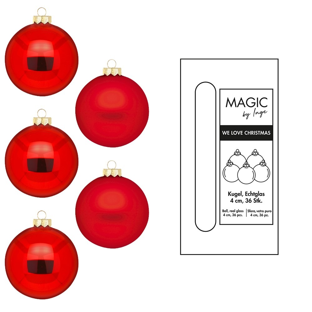 Weihnachtskugel Glas Merry Red