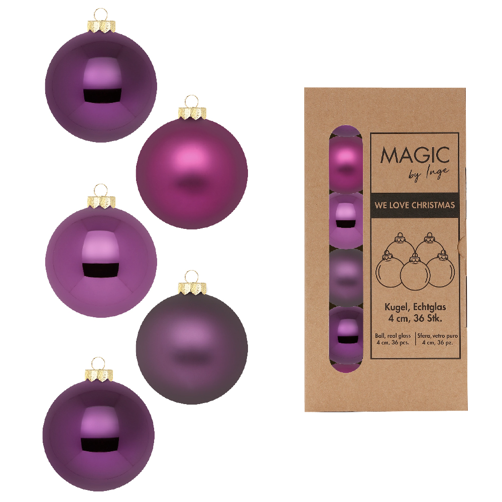 Weihnachtskugel Glas Purple Deluxe