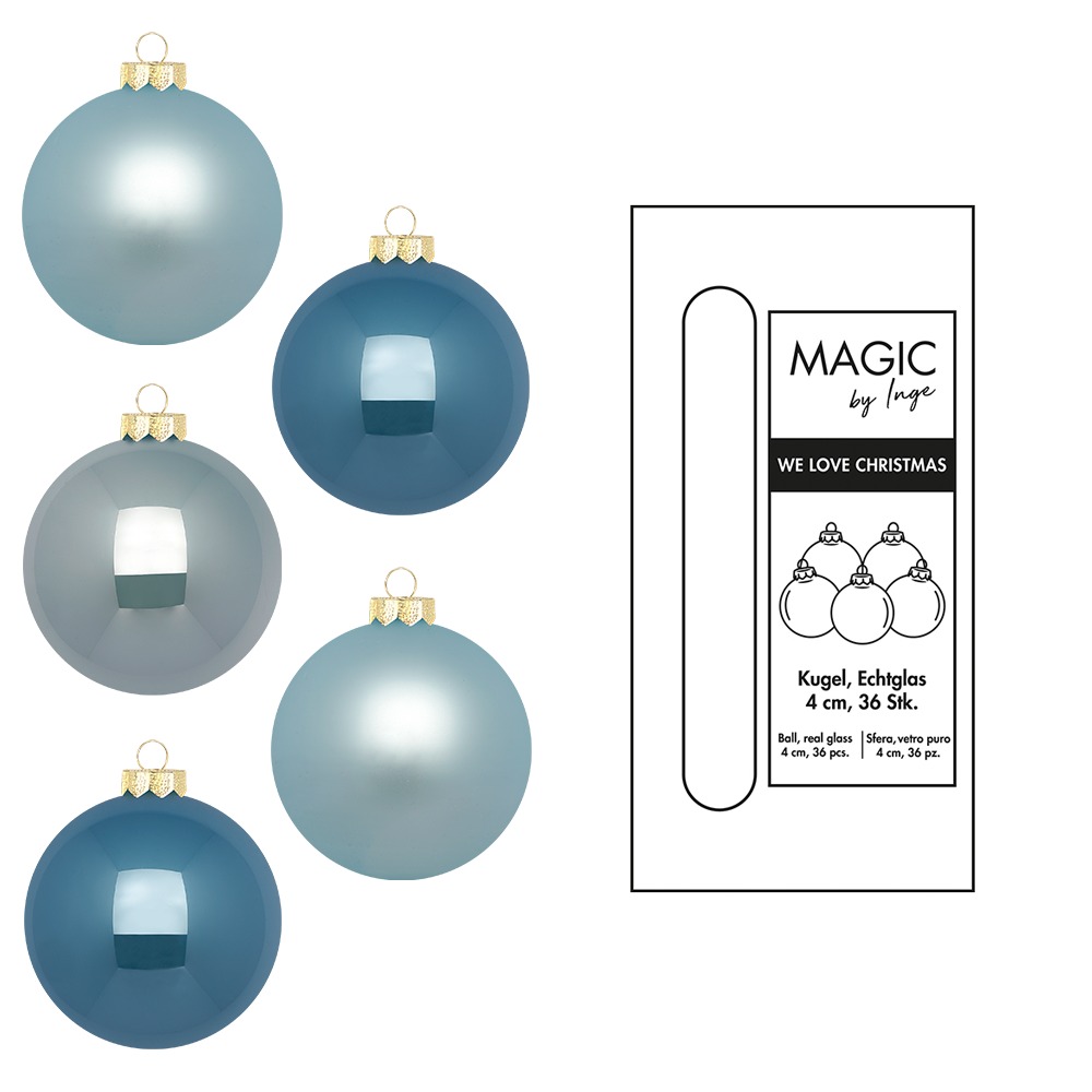 Weihnachtskugel Glas Elysian Blue