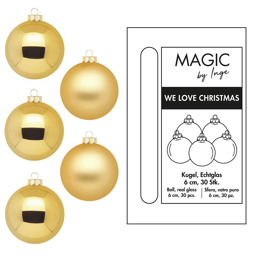 Weihnachtskugel Glas Inkagold