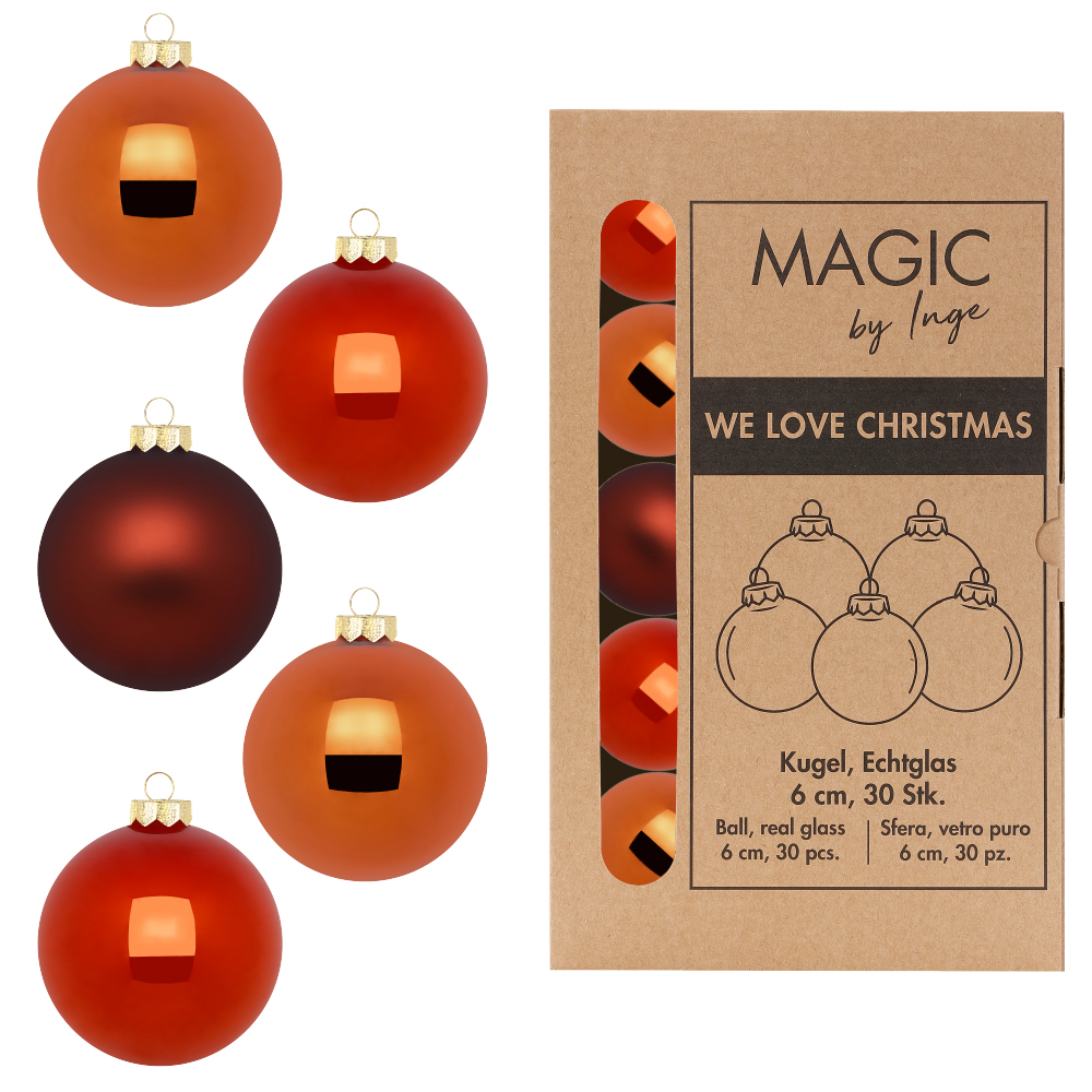 Weihnachtskugel Glas Glowing Amber