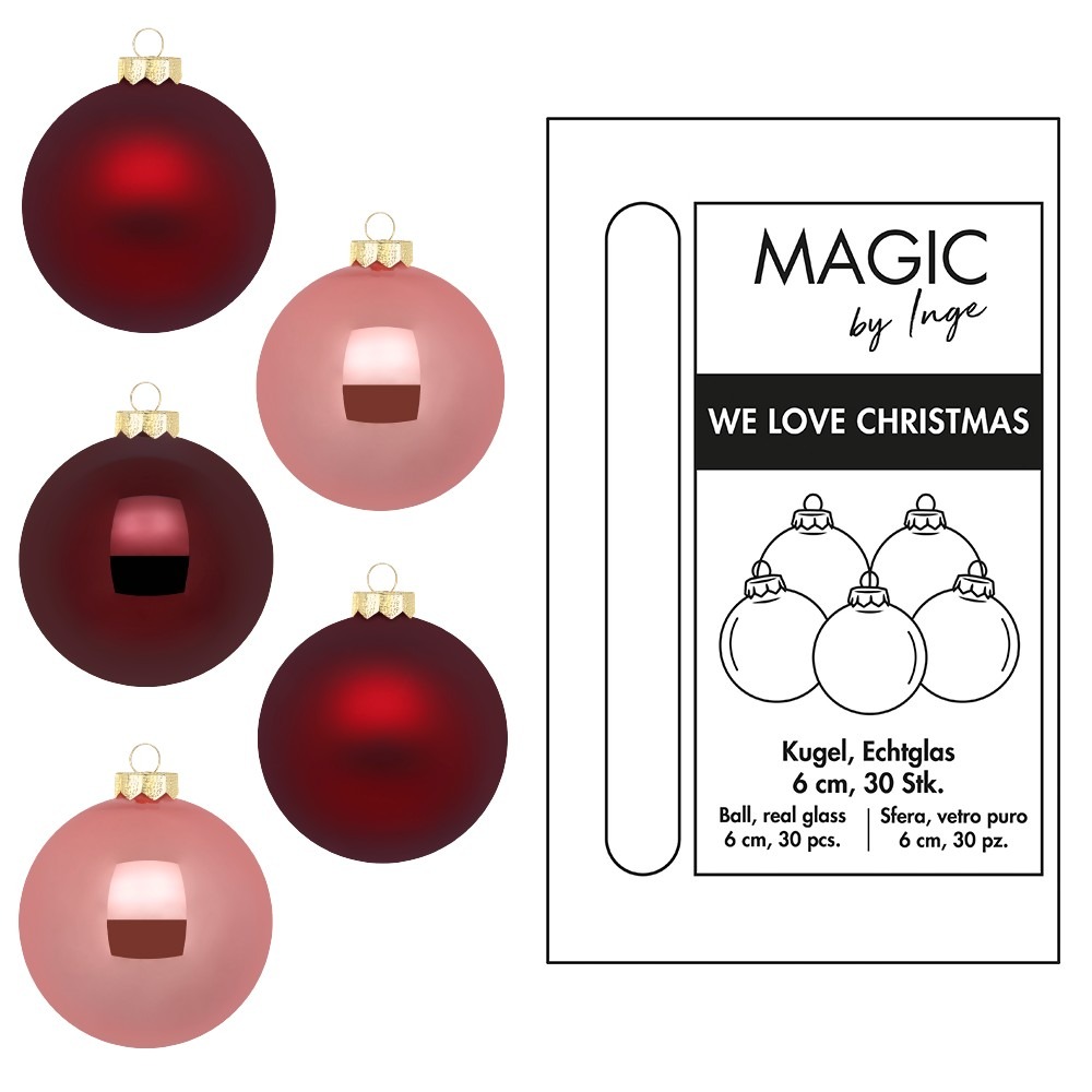 Weihnachtskugel Glas Vintage Rose