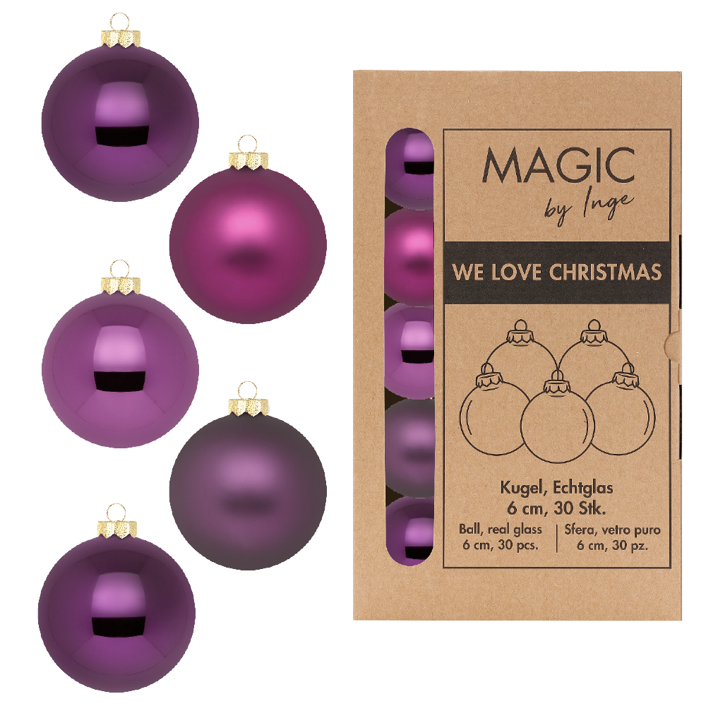 Weihnachtskugel Glas Purple Deluxe