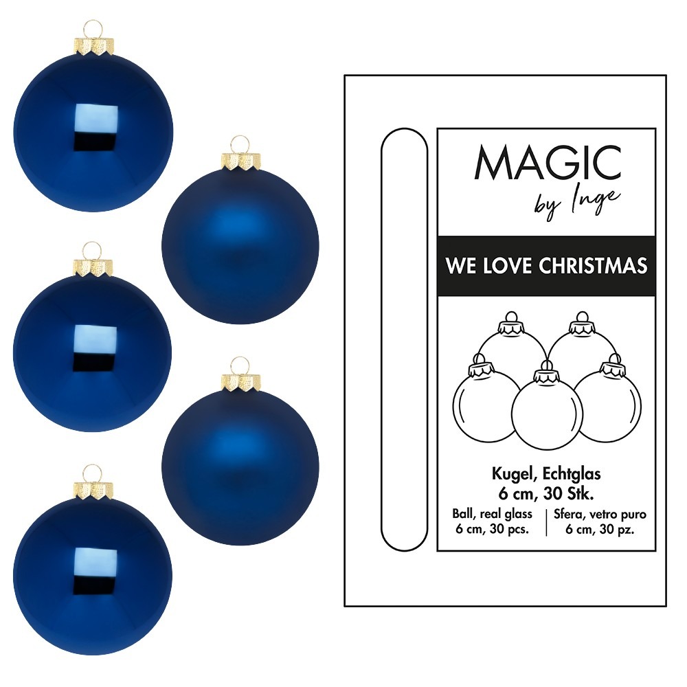 Weihnachtskugel Glas Midhight Blue