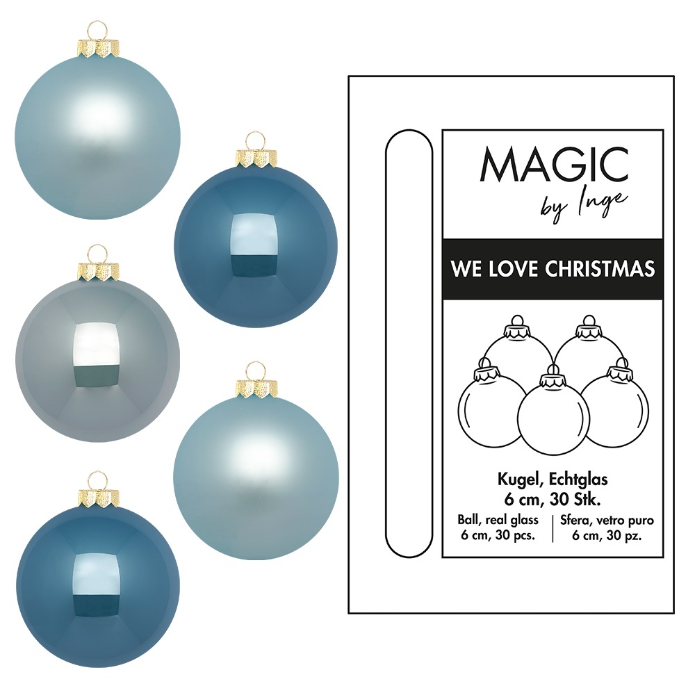 Weihnachtskugel Glas Elisian Blue