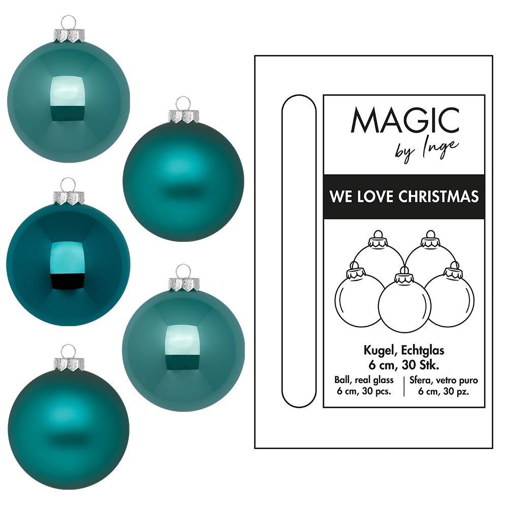 Weihnachtskugel Glas Dark Emerald