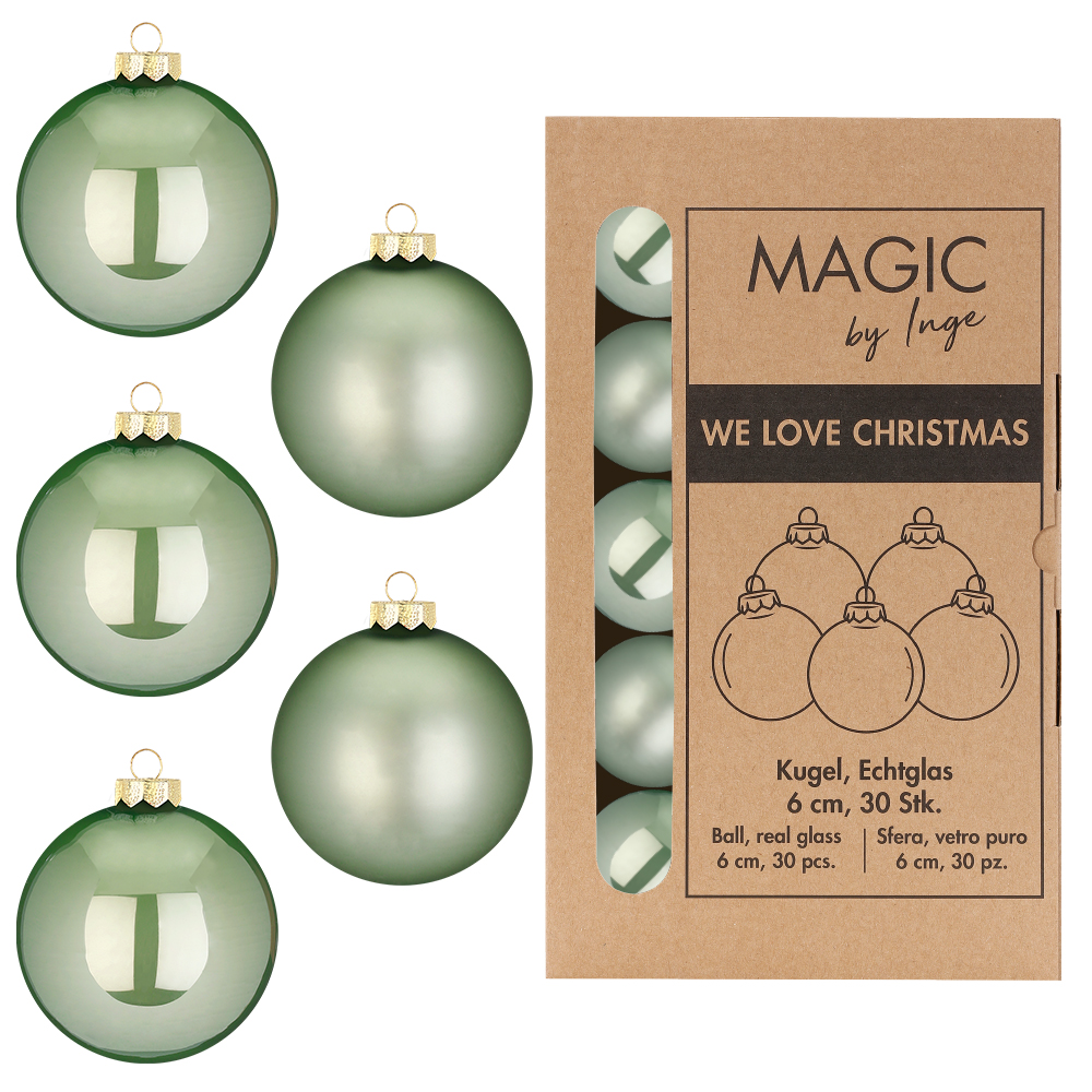 Weihnachtskugel Glas Mild Sage
