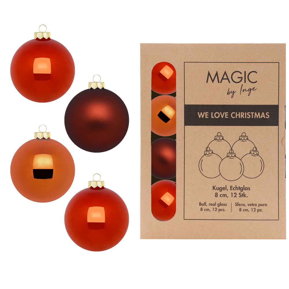 Weihnachtskugel Glas Glowing Amber