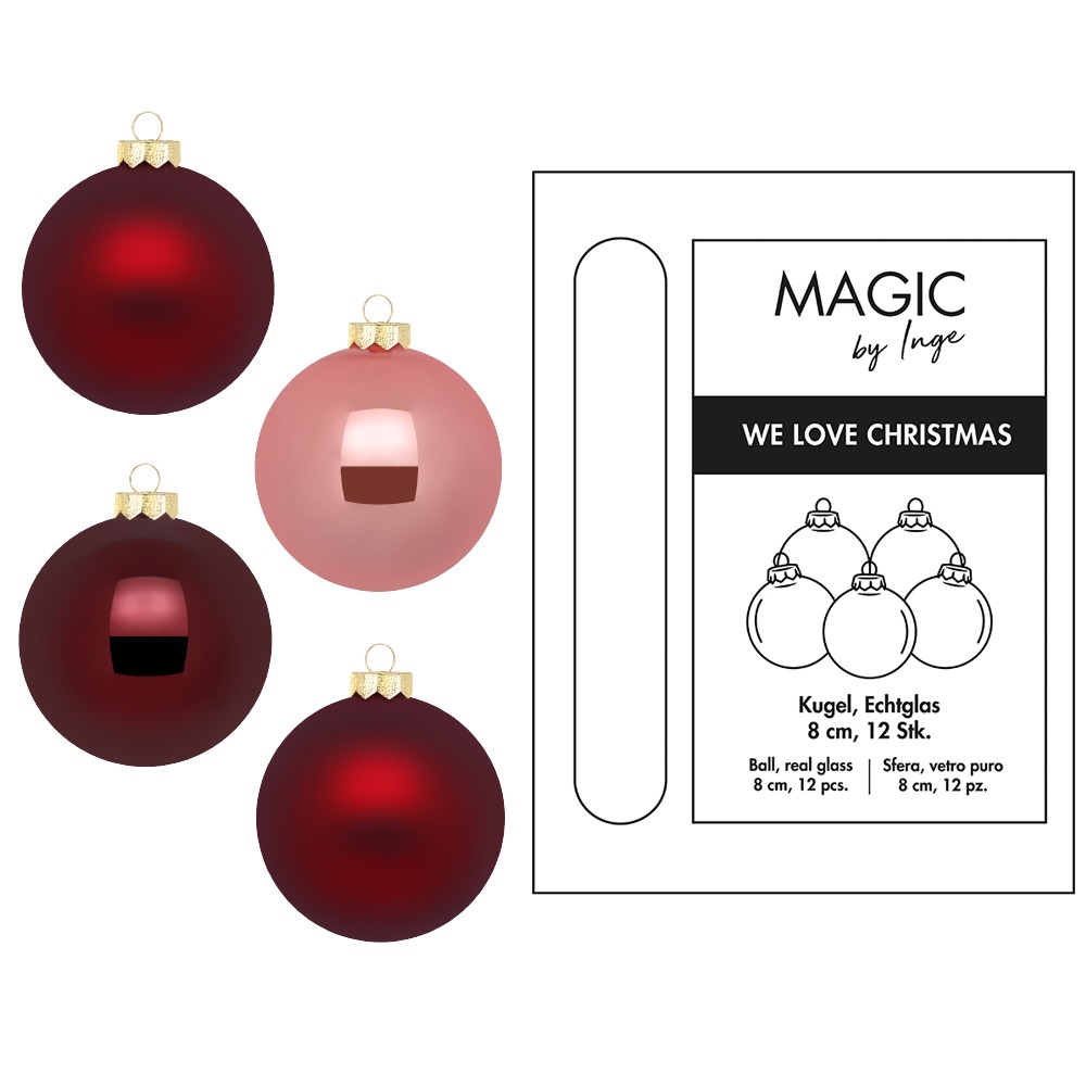 Weihnachtskugel Glas Vintage Rose