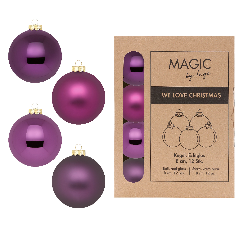 Weihnachtskugel Glas Purple Deluxe
