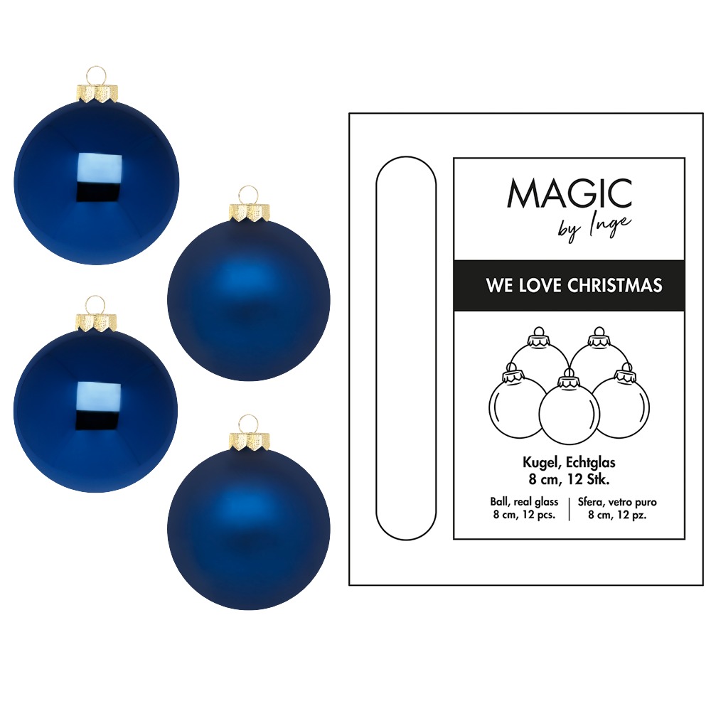 Weihnachtskugel Glas Midhight Blue