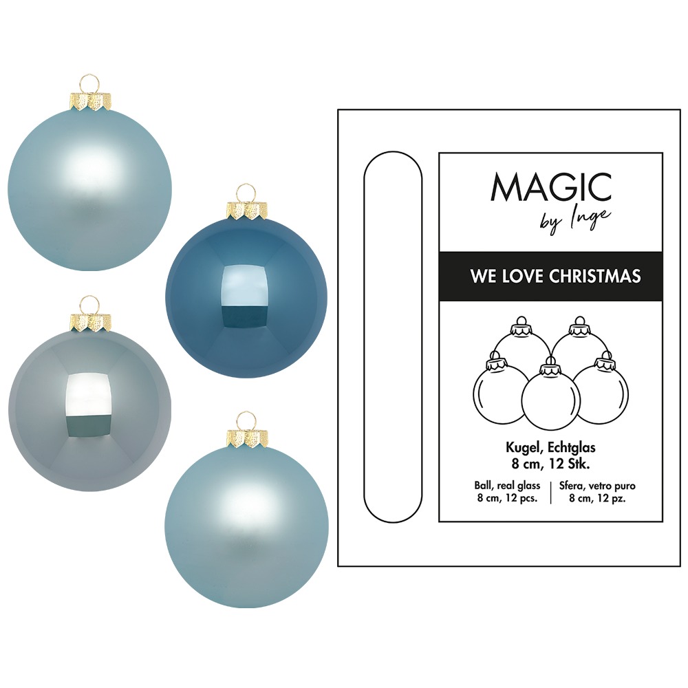 Weihnachtskugel Glas Elysian Blue