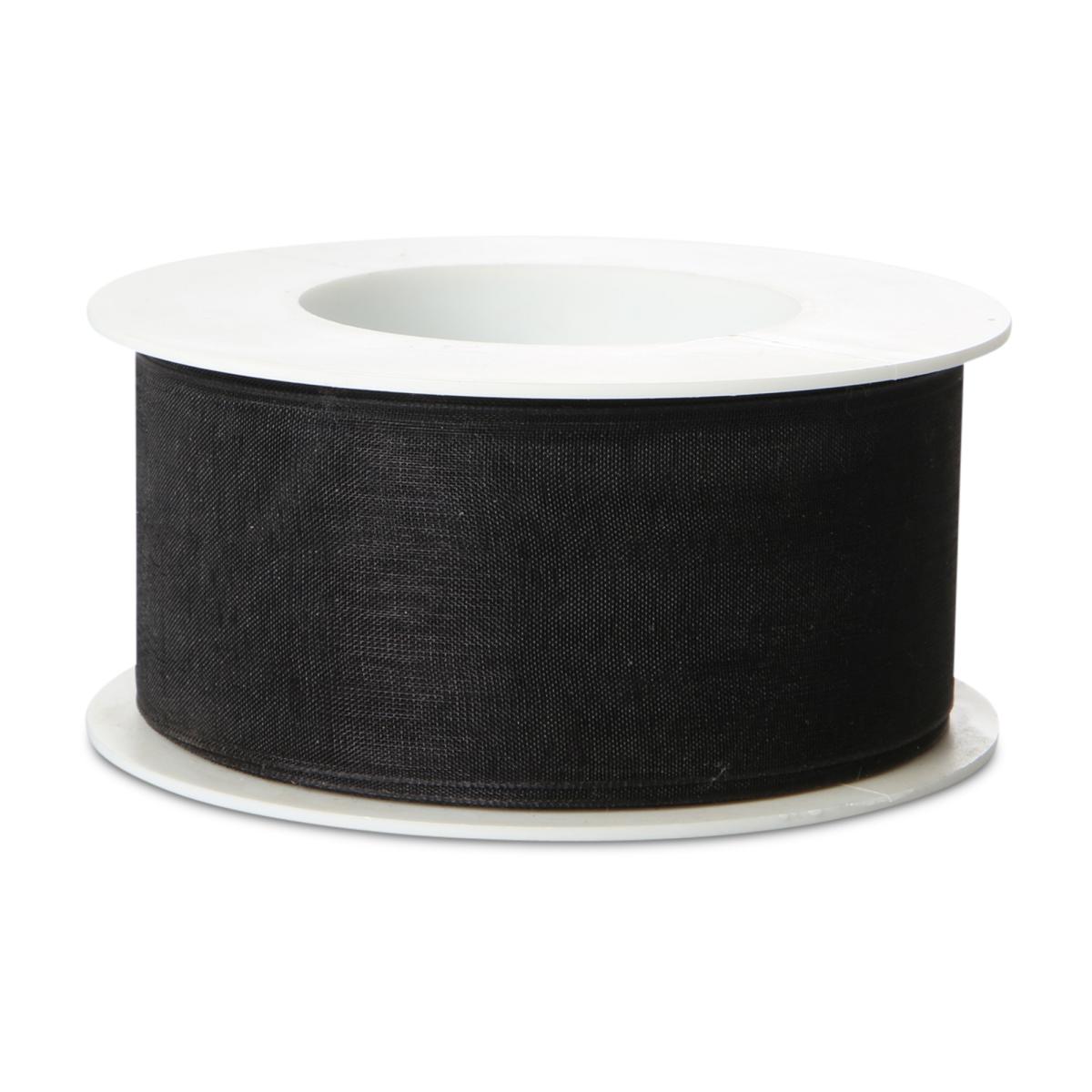 Organza mit Webkante schwarz