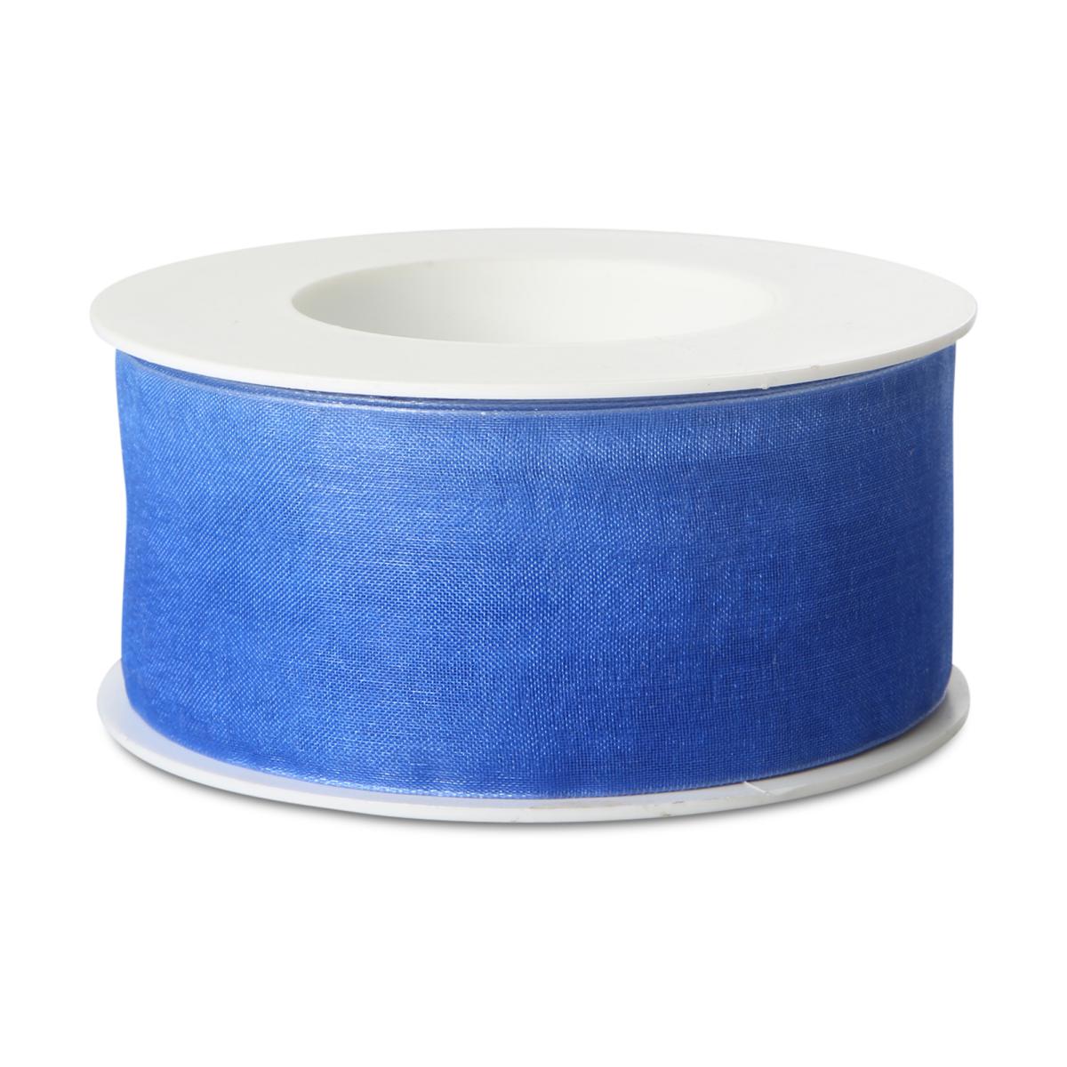 Organza mit Webkante blau