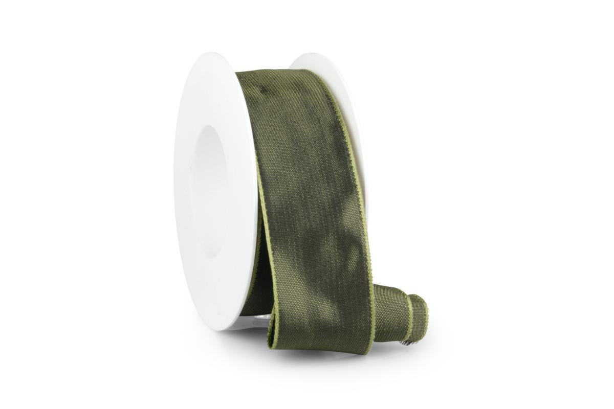 Band mit Drahtkante olivgrün