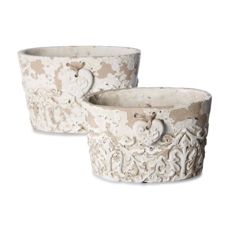 Antik-Schale oval mit Herzhänger