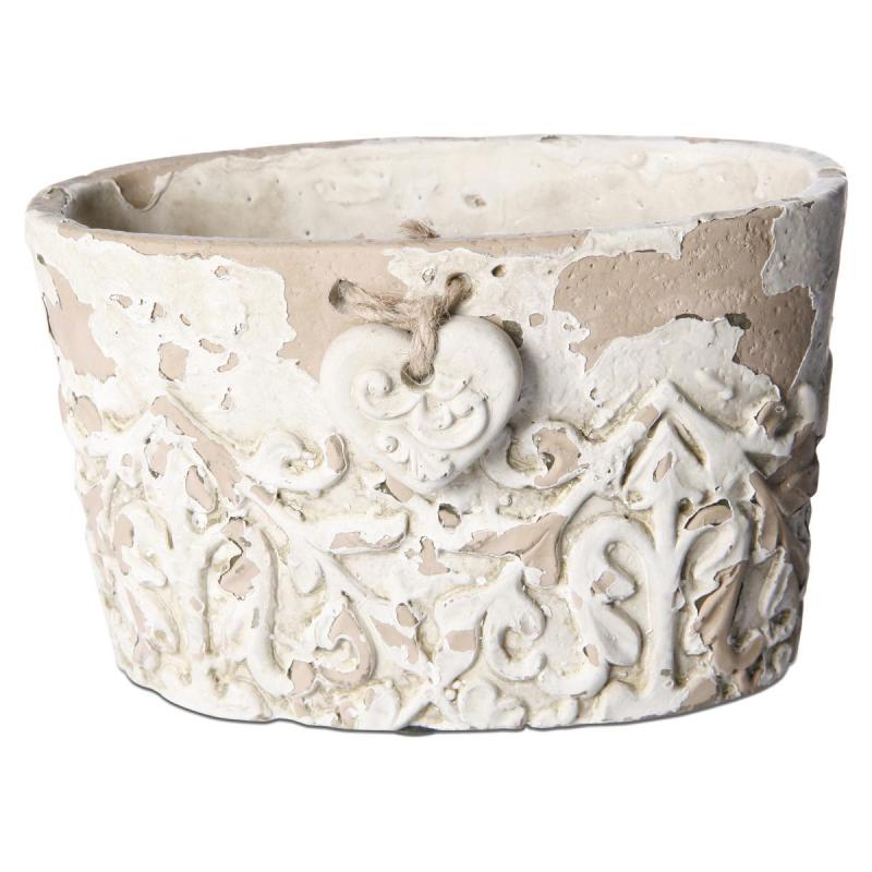 Antik-Schale oval mit Herzhänger