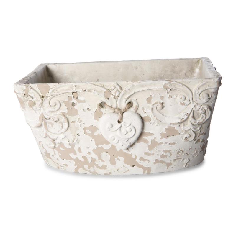 Antik-Schale rechteckig mit Herzhänger