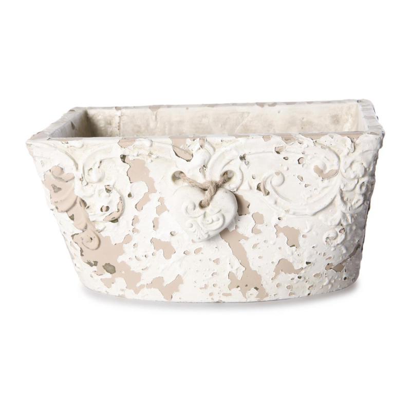 Antik-Schale rechteckig mit Herzhänger