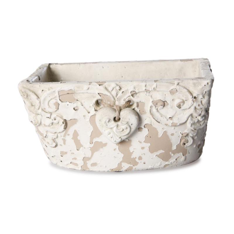 Antik-Schale rechteckig mit Herzhänger