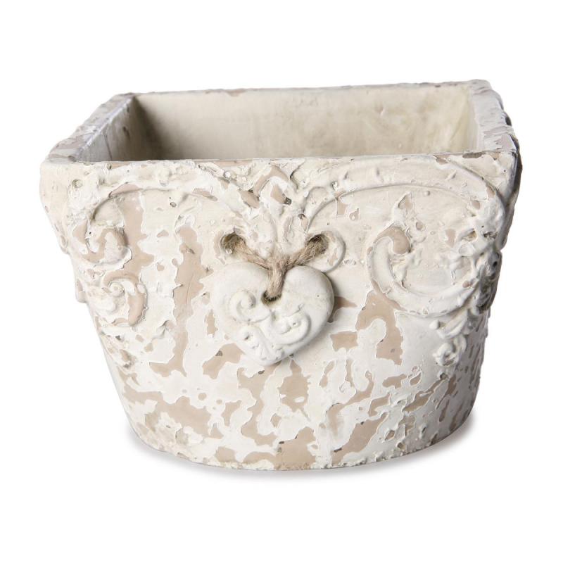 Antik-Topf quadratisch mit Herzhänger