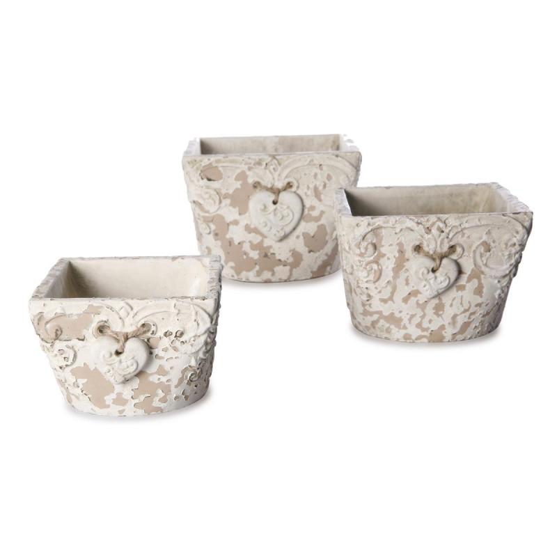 Antik-Topf quadratisch mit Herzhänger