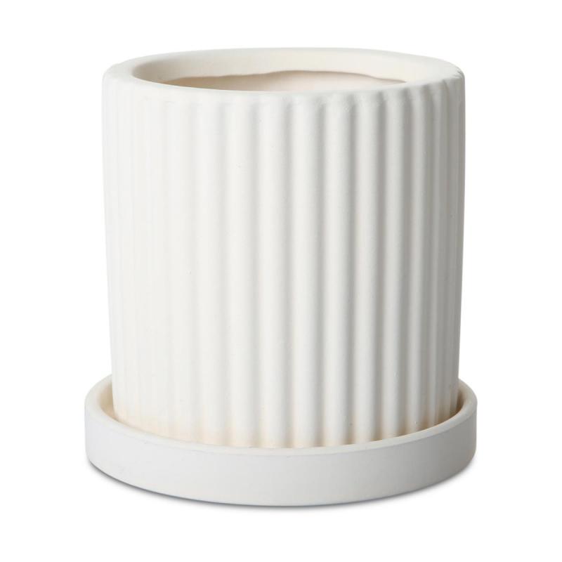 Topf Längsrillen mit Teller