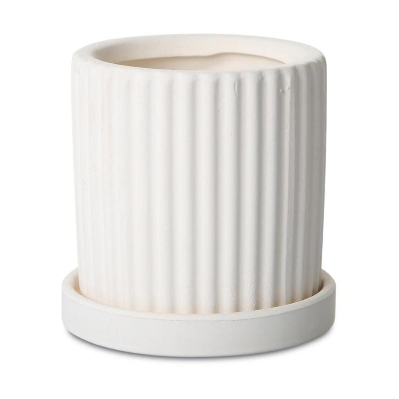 Topf Längsrillen mit Teller