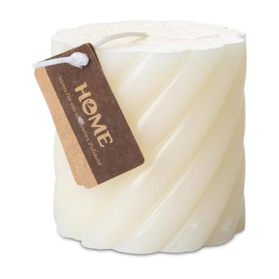 Spiralkerze durchgef&auml;rbt mit Sojawachs creme
